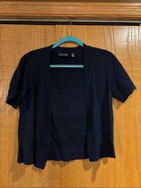 NINALEONARD, navy cardigan sweater, small